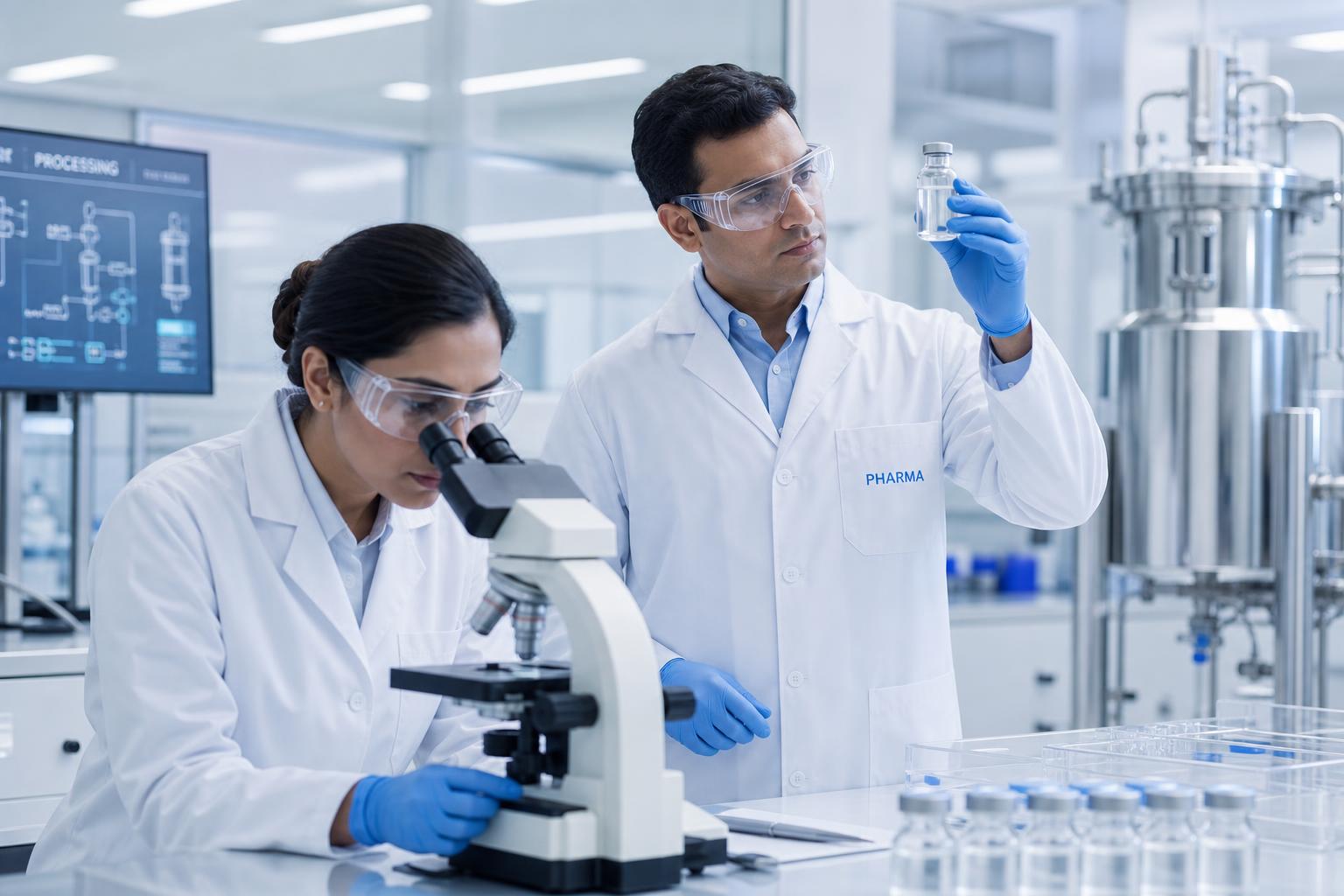 Medipulse Lifecare scientists testing pharmaceutical products in a modern lab